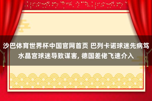 沙巴体育世界杯中国官网首页 巴列卡诺球迷先病笃水晶宫球迷导致谋害, 德国差佬飞速介入