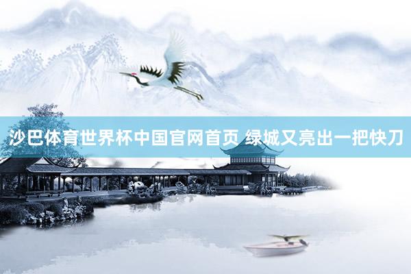 沙巴体育世界杯中国官网首页 绿城又亮出一把快刀