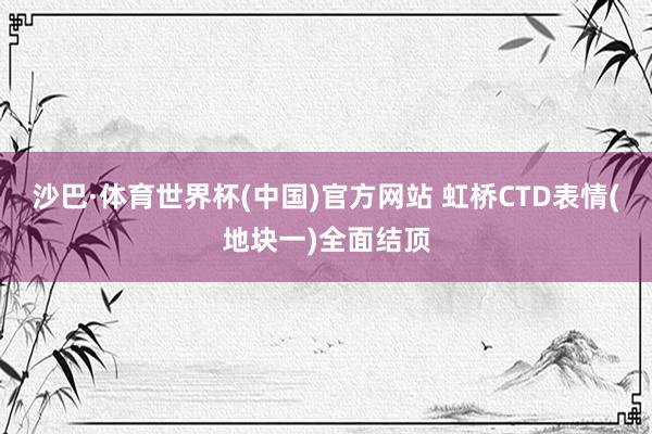 沙巴·体育世界杯(中国)官方网站 虹桥CTD表情(地块一)全面结顶