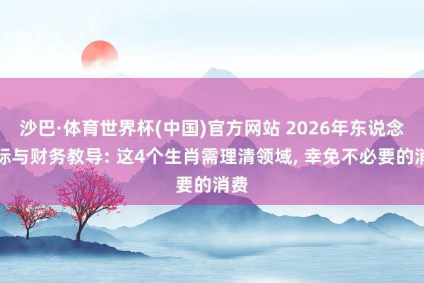 沙巴·体育世界杯(中国)官方网站 2026年东说念主际与财务教导: 这4个生肖需理清领域, 幸免不必要的消费
