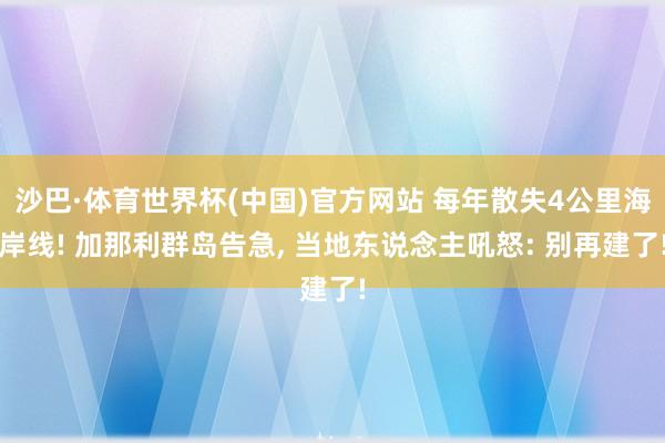 沙巴·体育世界杯(中国)官方网站 每年散失4公里海岸线! 加那利群岛告急, 当地东说念主吼怒: 别再建了!