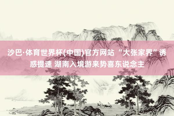 沙巴·体育世界杯(中国)官方网站 “大张家界”诱惑提速 湖南入境游来势喜东说念主