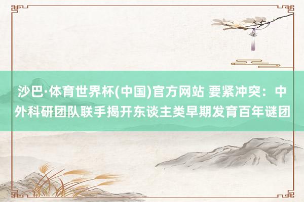 沙巴·体育世界杯(中国)官方网站 要紧冲突：中外科研团队联手揭开东谈主类早期发育百年谜团