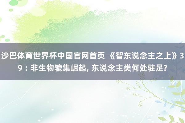 沙巴体育世界杯中国官网首页 《智东说念主之上》39 : 非生物辘集崛起, 东说念主类何处驻足?