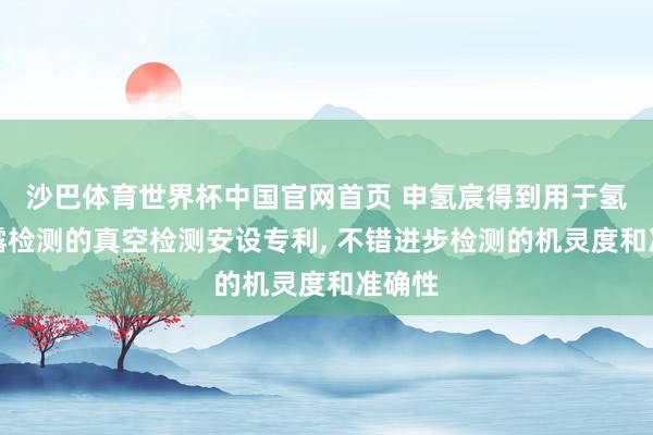 沙巴体育世界杯中国官网首页 申氢宸得到用于氢气表露检测的真空检测安设专利, 不错进步检测的机灵度和准确性