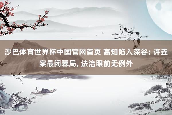 沙巴体育世界杯中国官网首页 高知陷入深谷: 许垚案最闭幕局, 法治眼前无例外