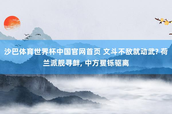 沙巴体育世界杯中国官网首页 文斗不敌就动武? 荷兰派舰寻衅, 中方矍铄驱离