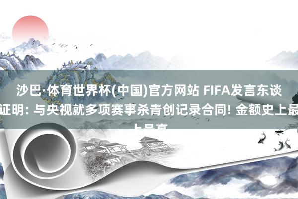 沙巴·体育世界杯(中国)官方网站 FIFA发言东谈主证明: 与央视就多项赛事杀青创记录合同! 金额史上最高