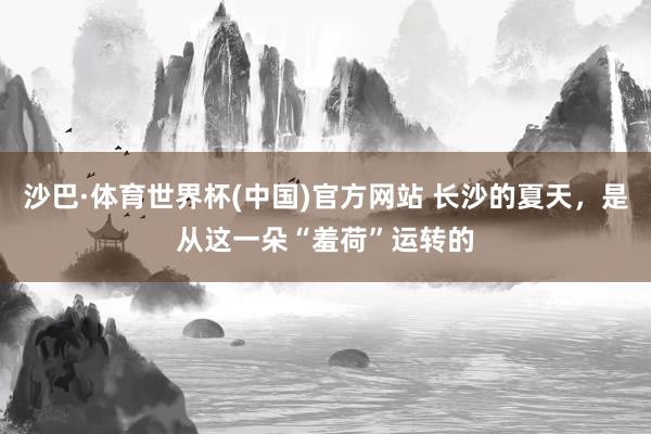 沙巴·体育世界杯(中国)官方网站 长沙的夏天，是从这一朵“羞荷”运转的