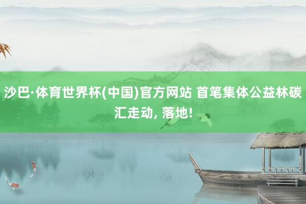 沙巴·体育世界杯(中国)官方网站 首笔集体公益林碳汇走动， 落地!