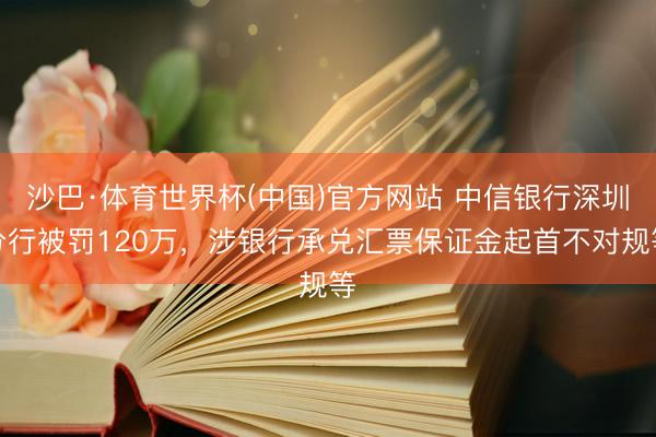 沙巴·体育世界杯(中国)官方网站 中信银行深圳分行被罚120万,涉银行承兑汇票保证金起首不对规等