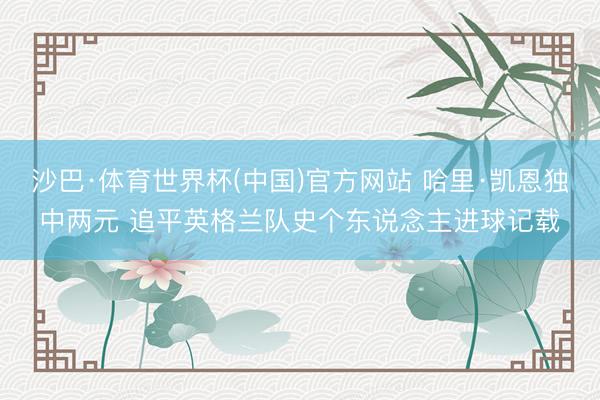 沙巴·体育世界杯(中国)官方网站 哈里·凯恩独中两元 追平英格兰队史个东说念主进球记载